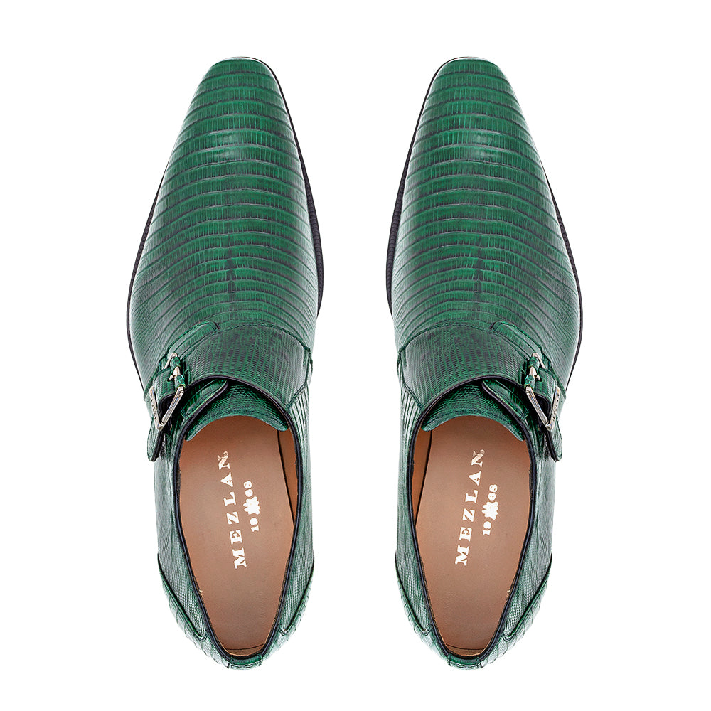 Lizard Plain Toe Monk Strap