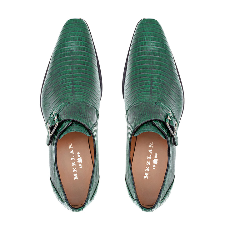 Lizard Plain Toe Monk Strap