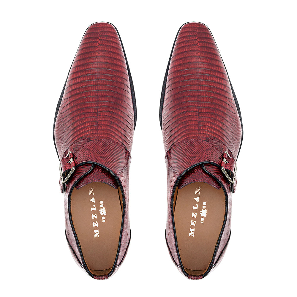 Lizard Plain Toe Monk Strap