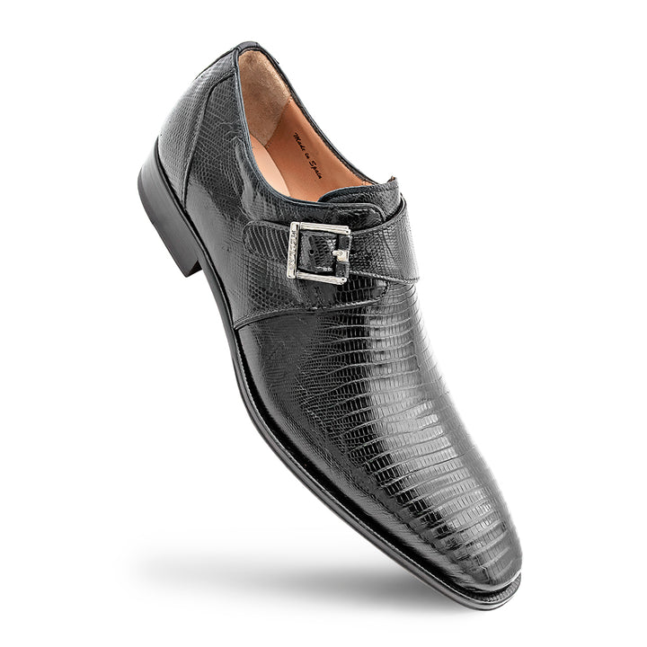 Lizard Plain Toe Monk Strap