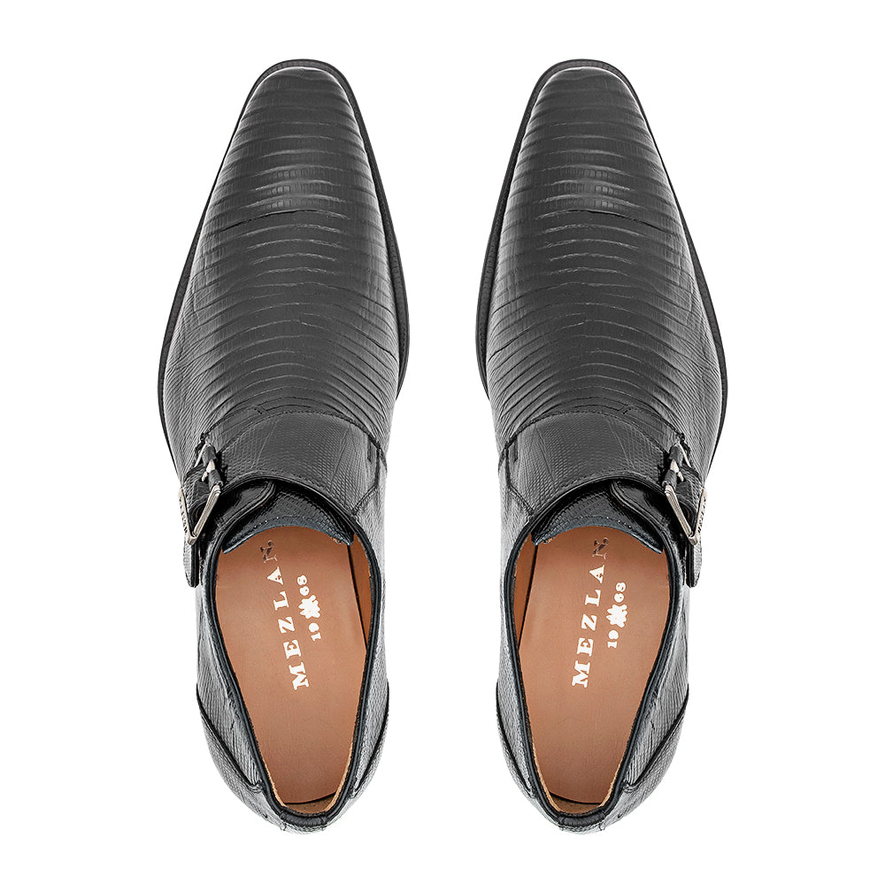 Lizard Plain Toe Monk Strap