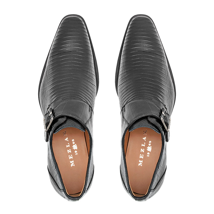 Lizard Plain Toe Monk Strap