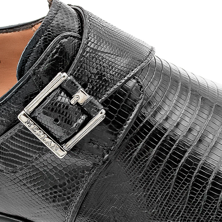 Lizard Plain Toe Monk Strap