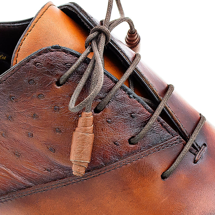 Bi-Tonal Ostrich/Calf Oxford