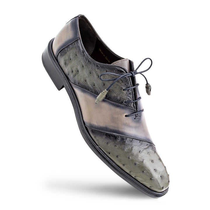 Bi-Tonal Ostrich/Calf Oxford
