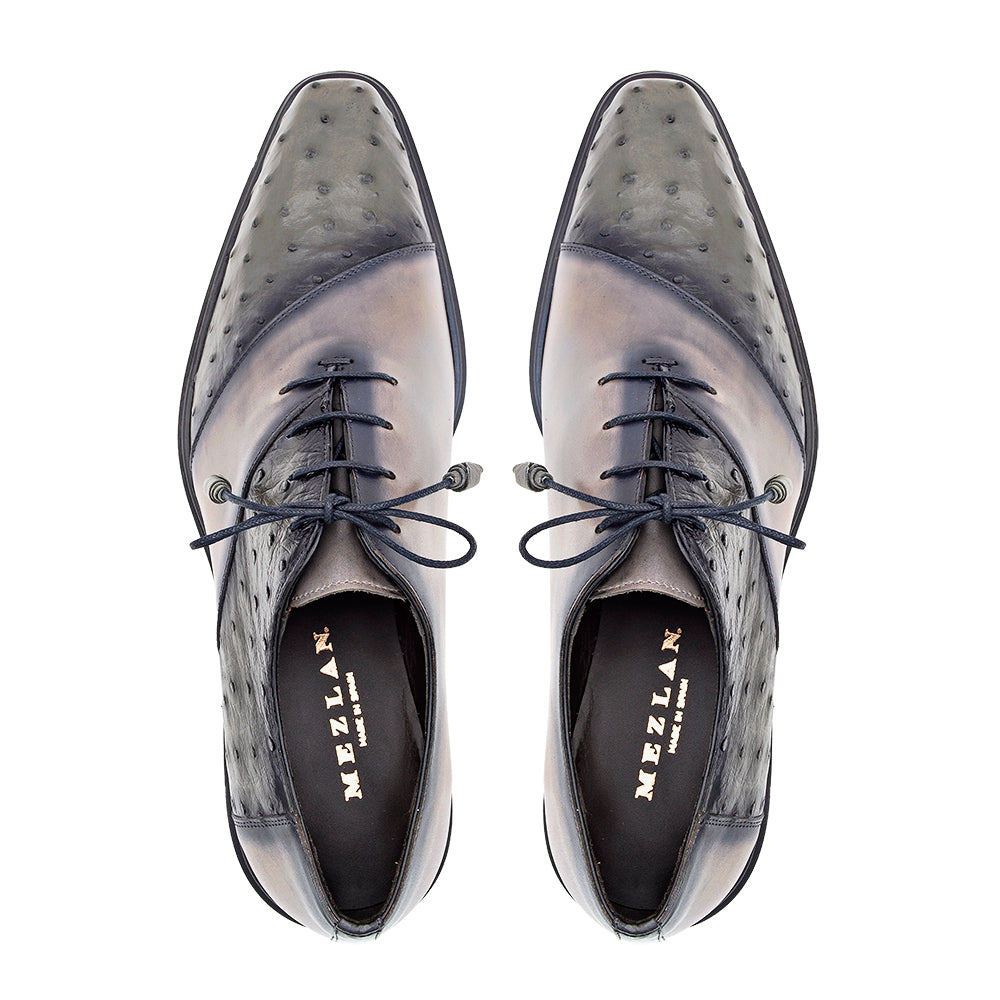 Bi-Tonal Ostrich/Calf Oxford