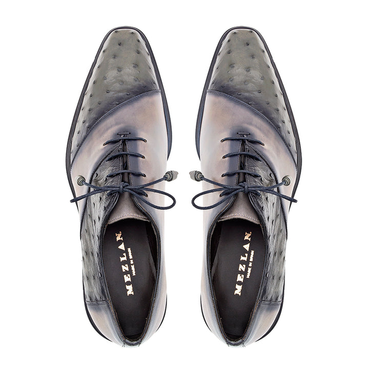 Bi-Tonal Ostrich/Calf Oxford