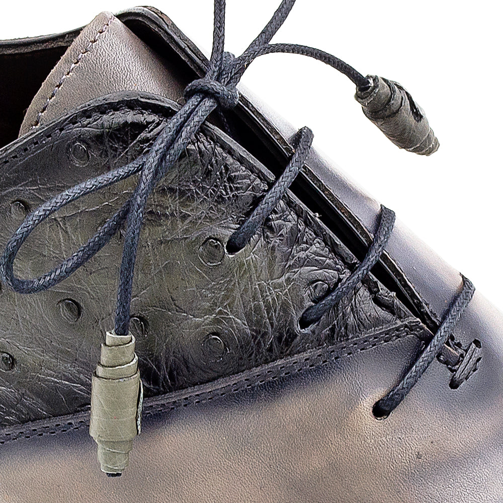 Bi-Tonal Ostrich/Calf Oxford