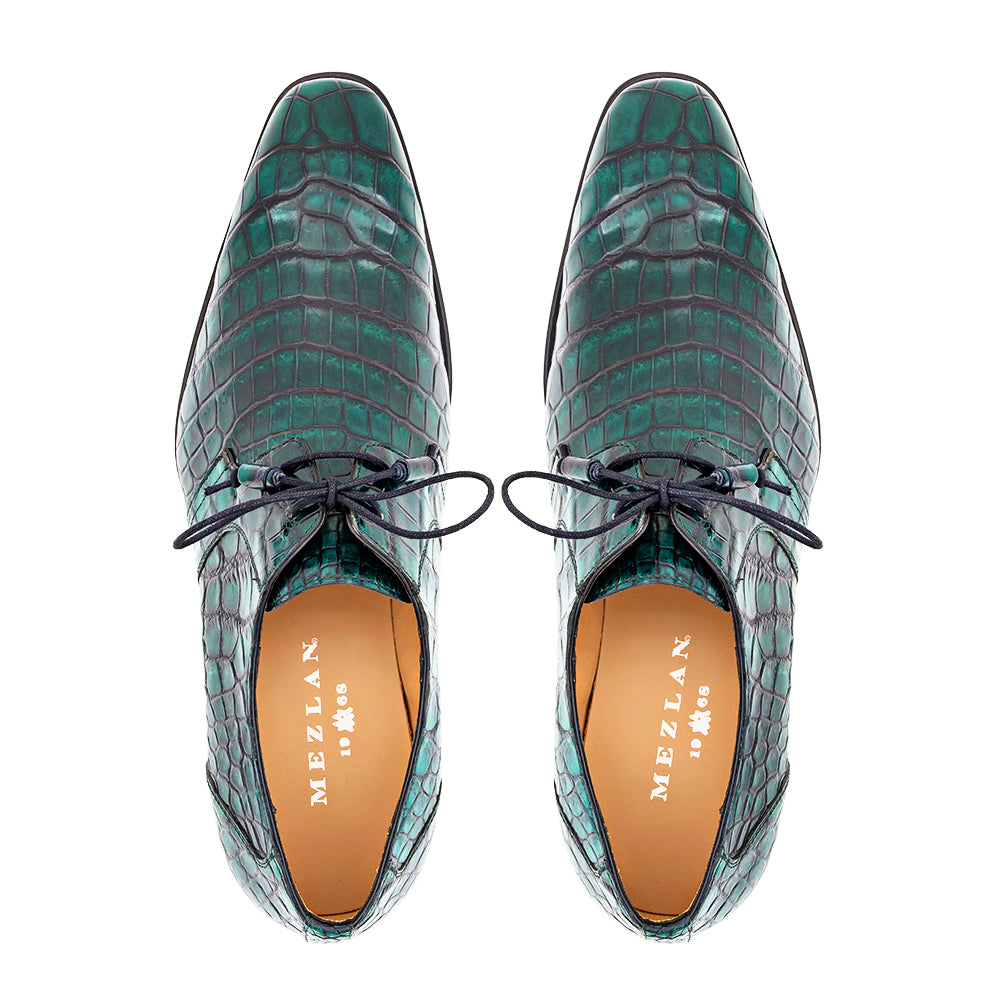 Hi-Shine Alligator Lace Up