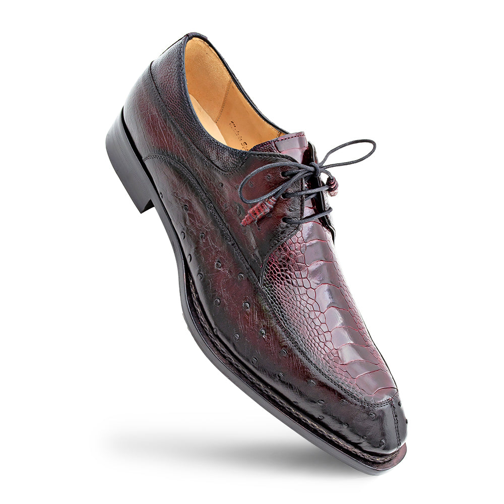 Mezlan Deer & Ostrich Paw Derby - Luxury Leather Shoe