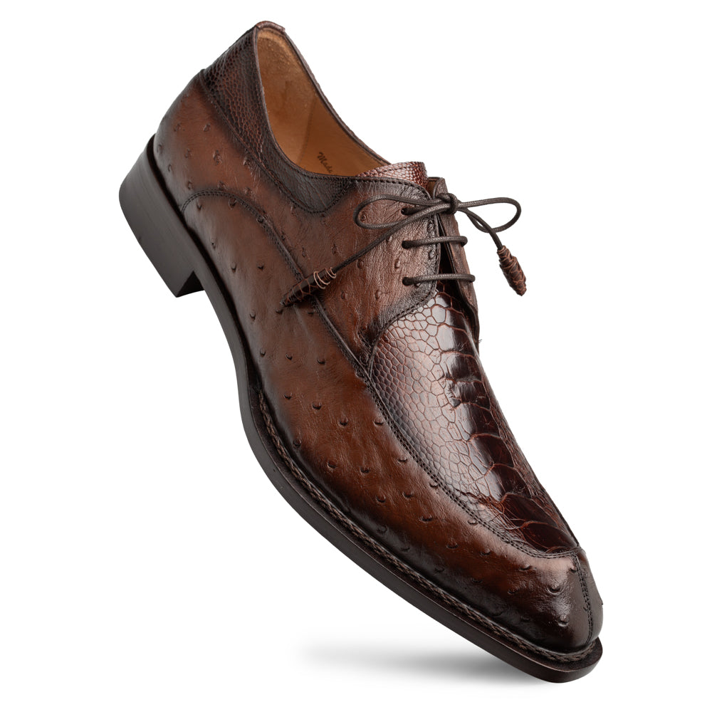 Mezlan Brown Leather Split Toe Oxford Dress Shoes sz 9 Ostrich Split toe Derby – Mezlan main image 3