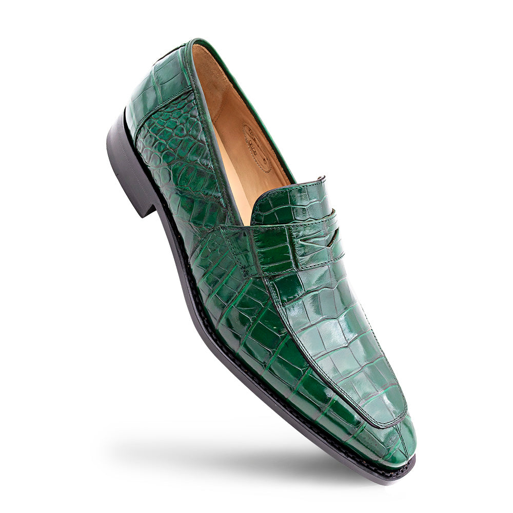 Landing Crocodile Slip On w/ Faux Cross-Lace Design Mezlan Landing Crocodile Slip On w/ Faux Cross-Lace Design Mezlan
