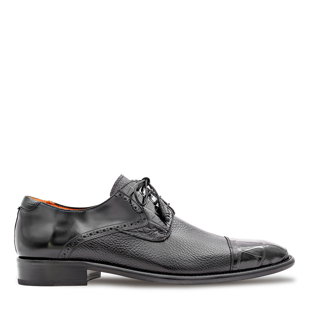 Alligator/Calf Cap Toe Derby