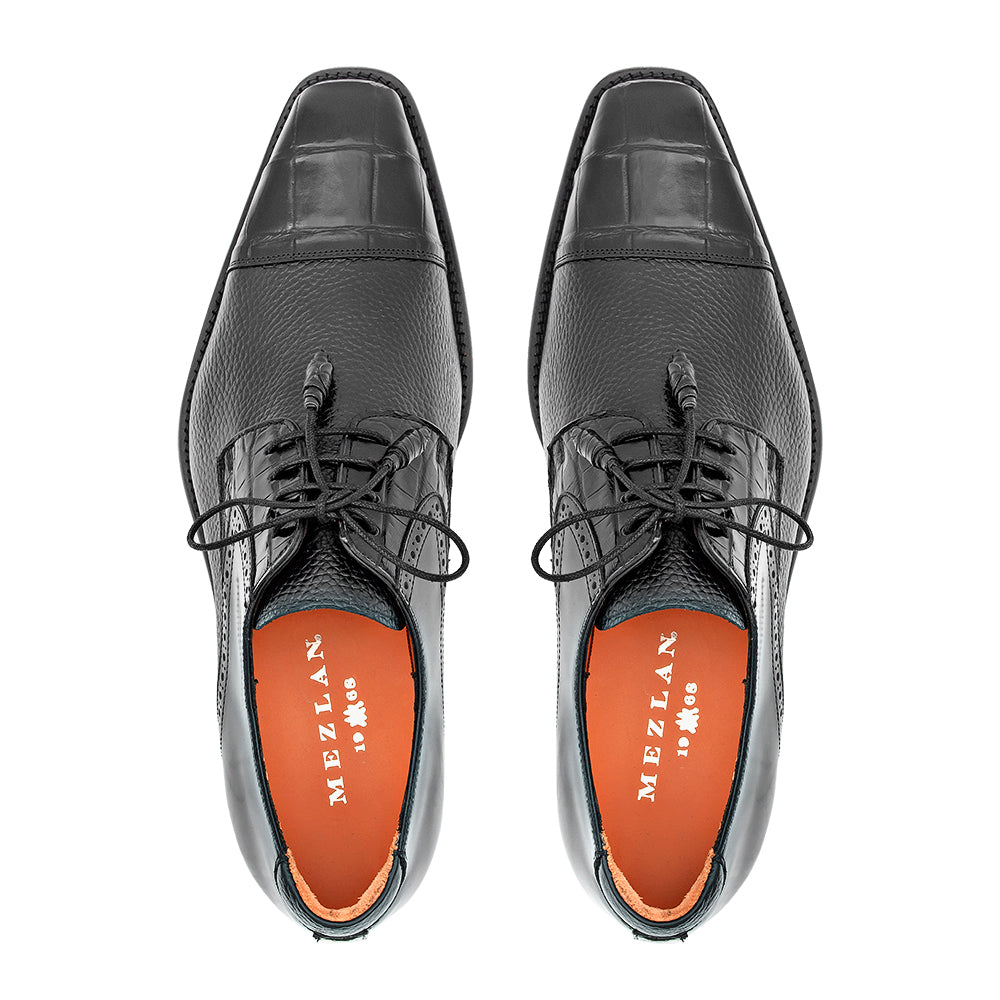 Alligator/Calf Cap Toe Derby