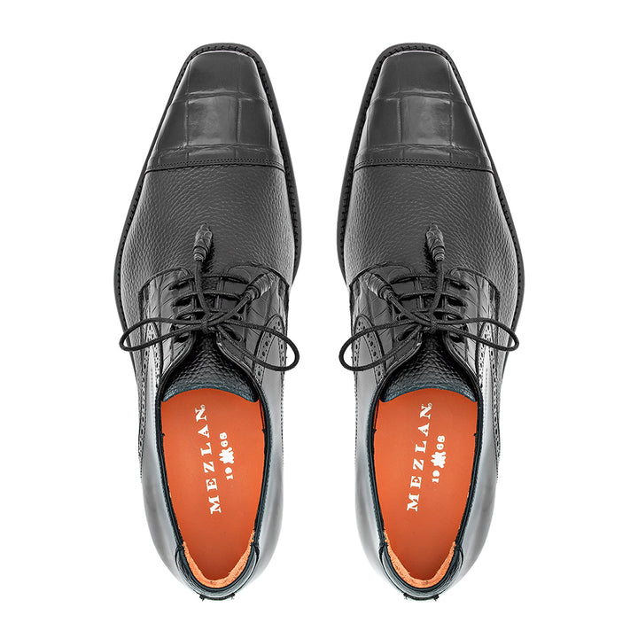 Alligator/Calf Cap Toe Derby
