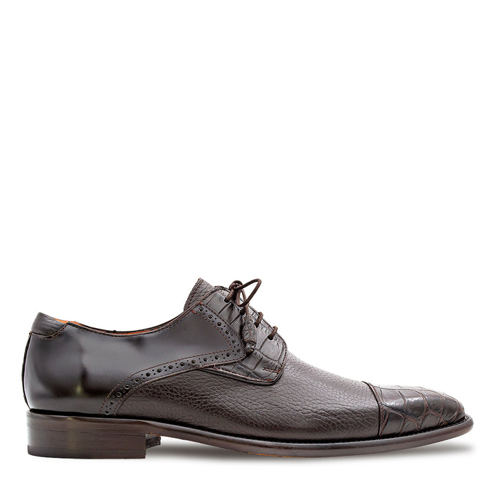 Alligator/Calf Cap Toe Derby