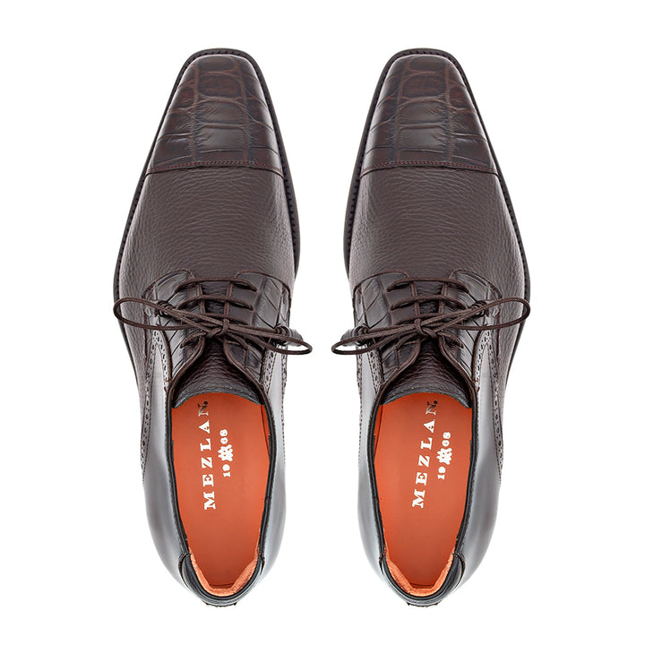Alligator/Calf Cap Toe Derby