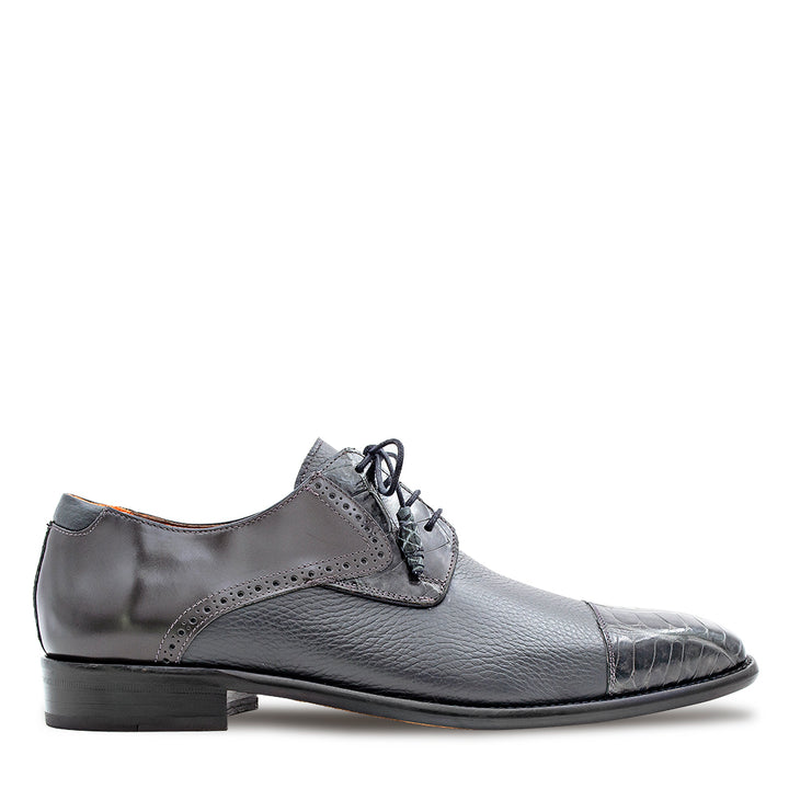 Alligator/Calf Cap Toe Derby
