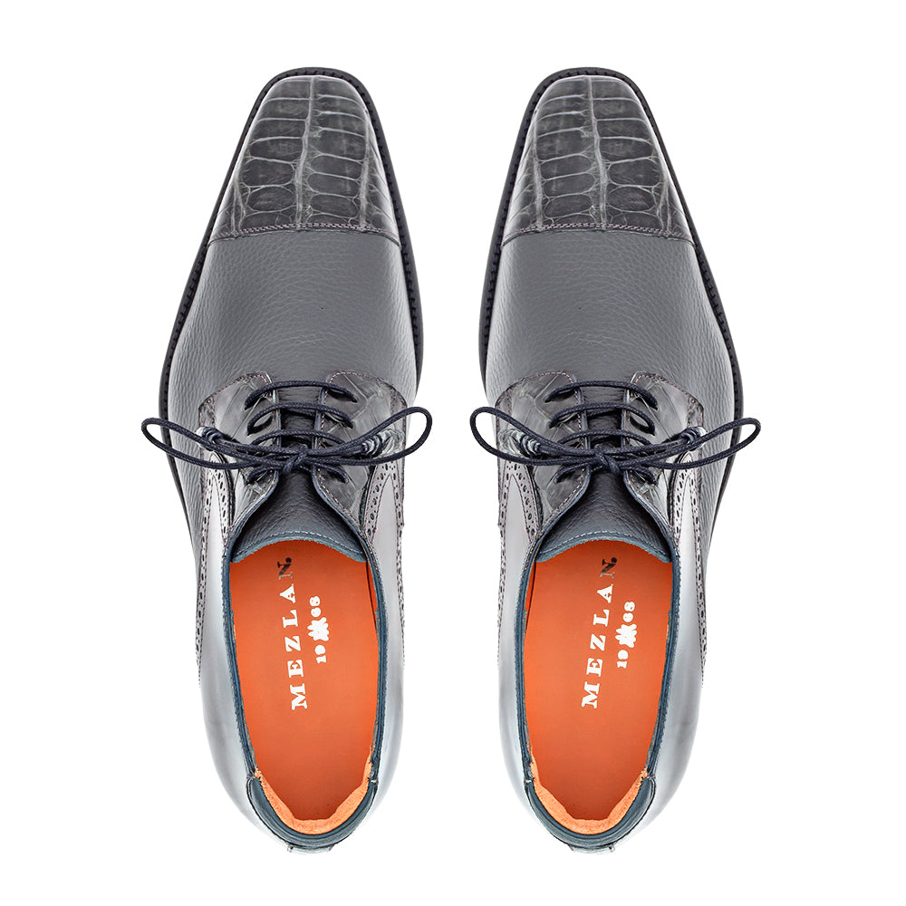 Alligator/Calf Cap Toe Derby