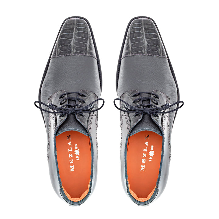 Alligator/Calf Cap Toe Derby