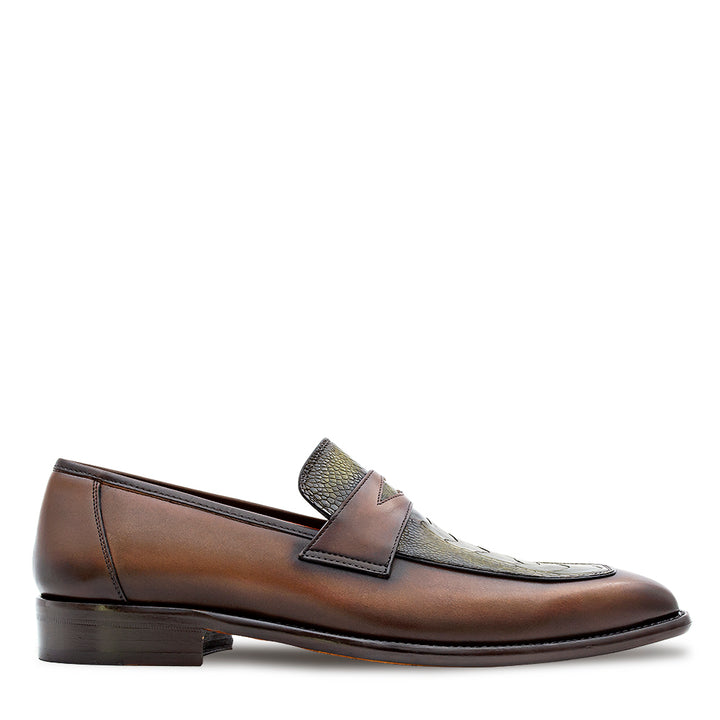 Calf/Ostrich Penny Loafer