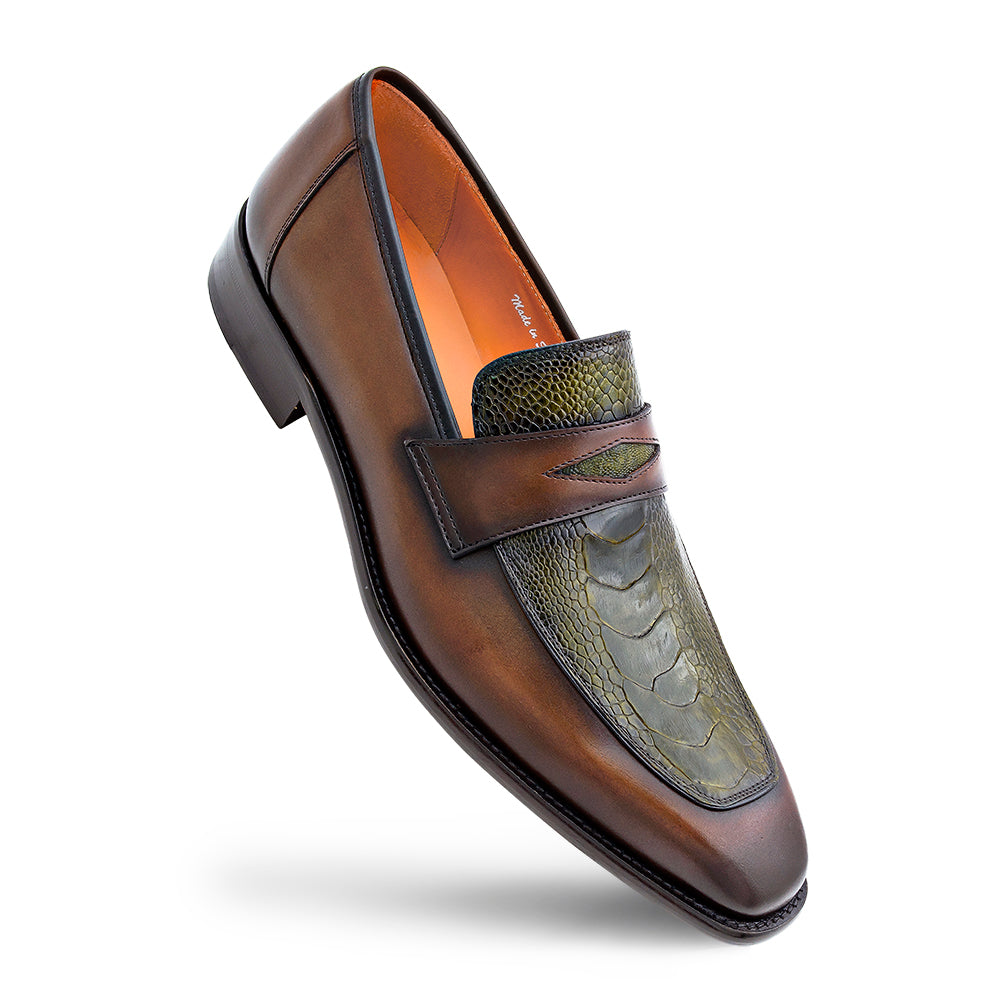 Calf/Ostrich Penny Loafer