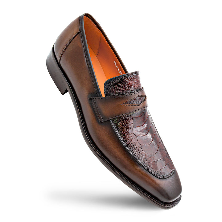 Calf/Ostrich Penny Loafer