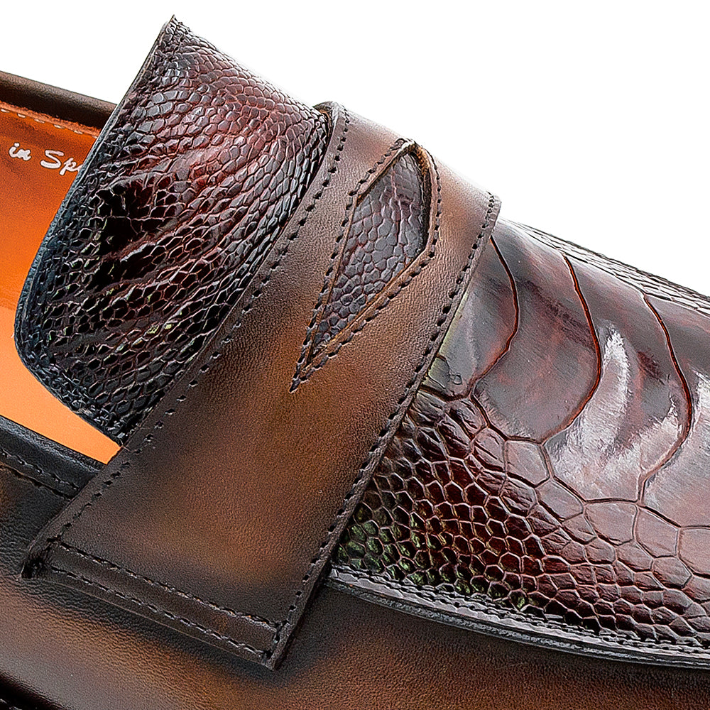 Calf/Ostrich Penny Loafer