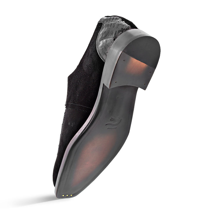 Suede/Crocodile Monk Strap