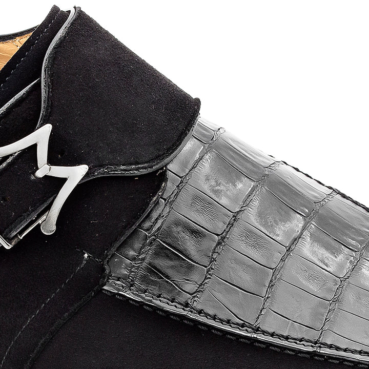 Suede/Crocodile Monk Strap