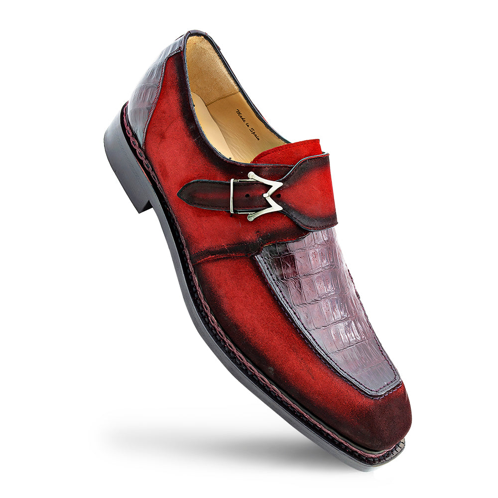 Suede/Crocodile Monk Strap