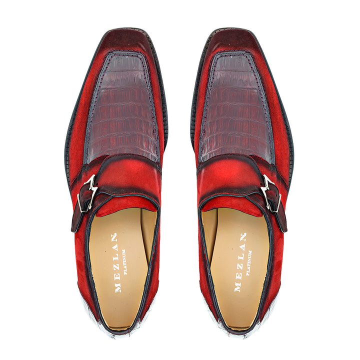 Suede/Crocodile Monk Strap