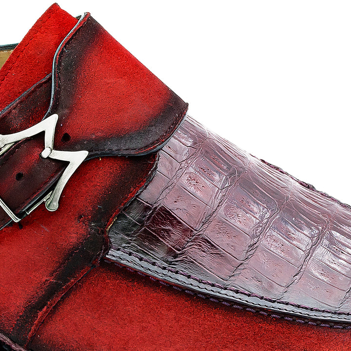 Suede/Crocodile Monk Strap