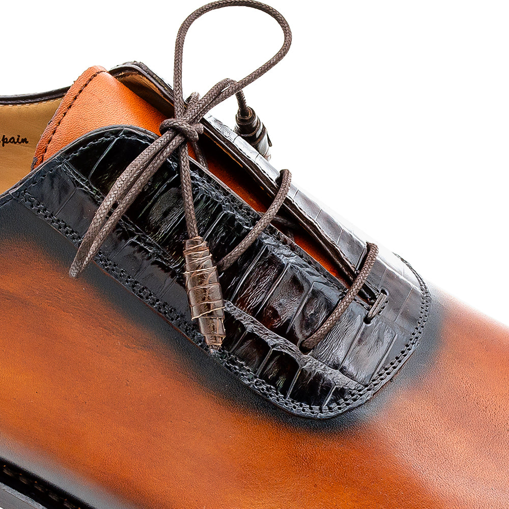 Patina Calf/Crocodile Oxford