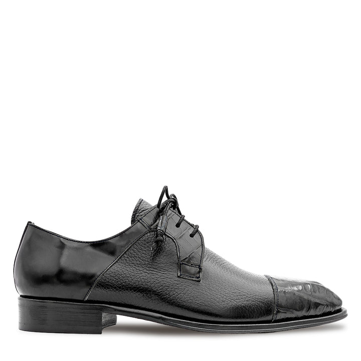 Calf/Croc Cap Toe Derby