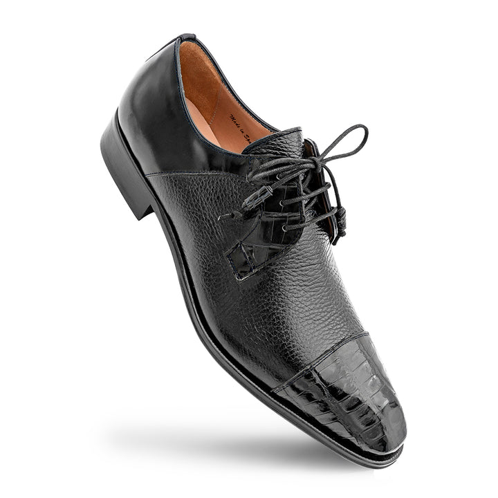 Calf/Croc Cap Toe Derby