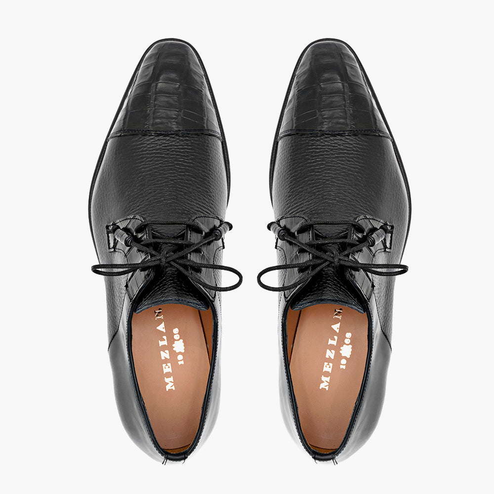 Calf/Croc Cap Toe Derby