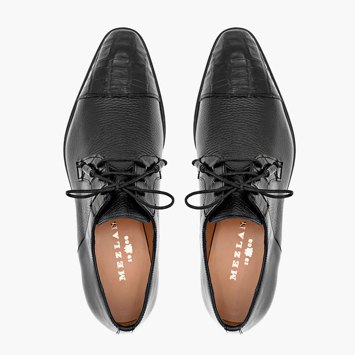 Calf/Croc Cap Toe Derby