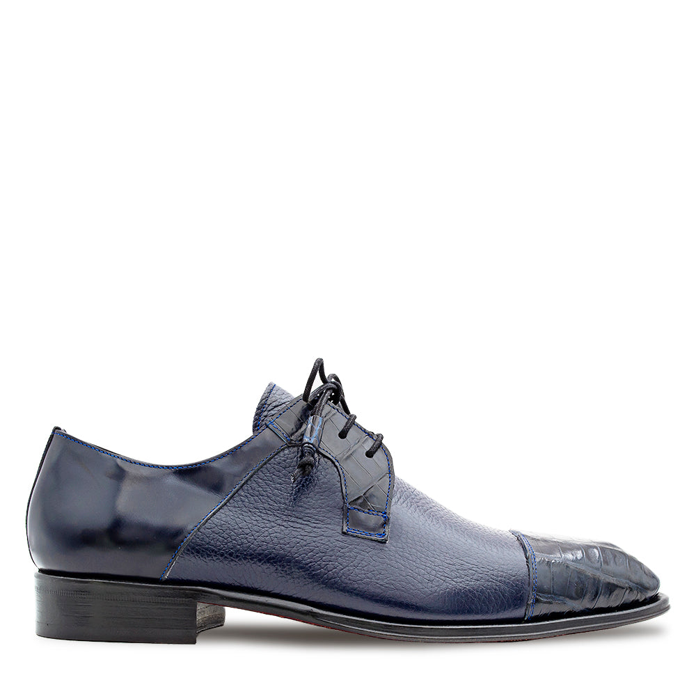 Calf/Croc Cap Toe Derby