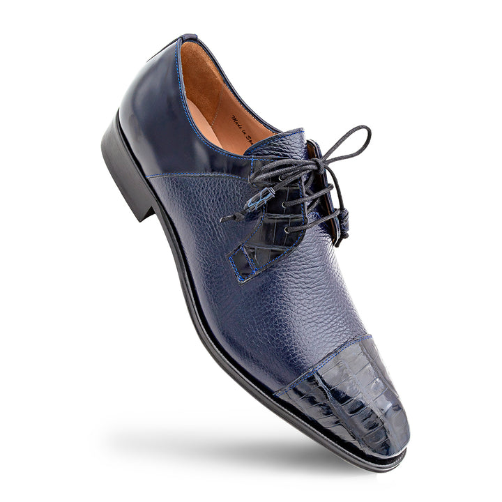 Calf/Croc Cap Toe Derby
