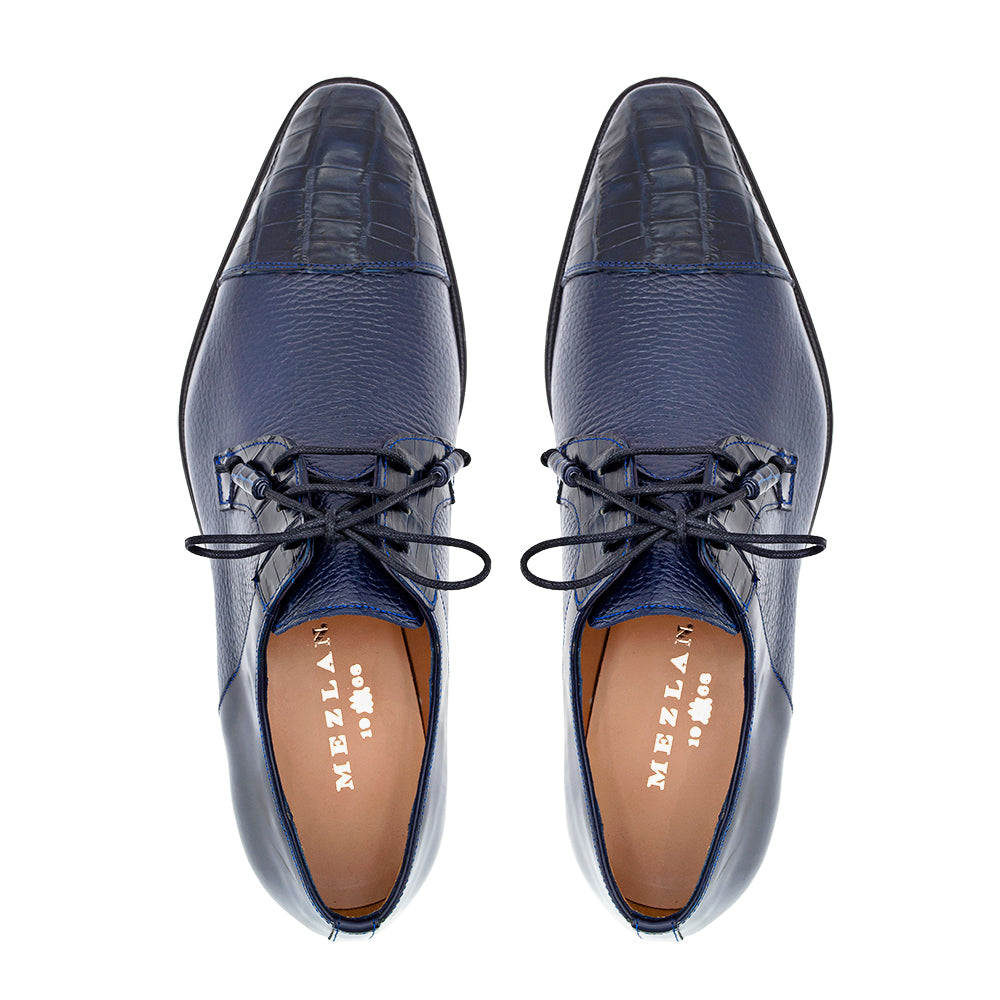 Calf/Croc Cap Toe Derby