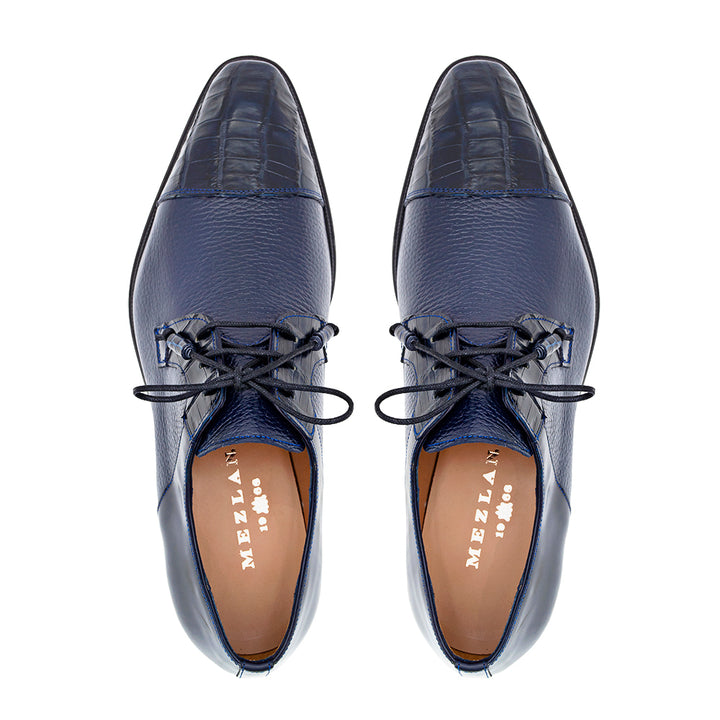 Calf/Croc Cap Toe Derby