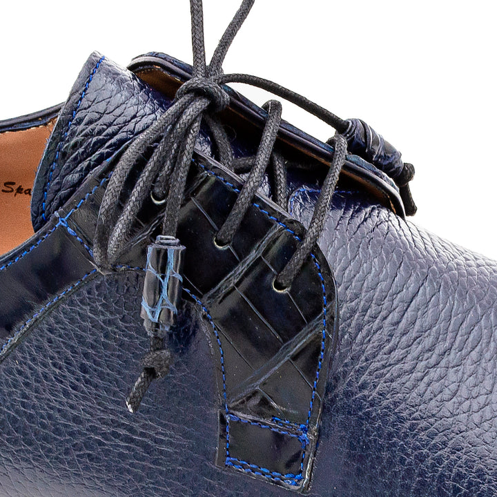 Calf/Croc Cap Toe Derby