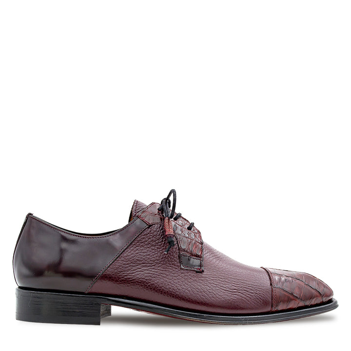 Calf/Croc Cap Toe Derby