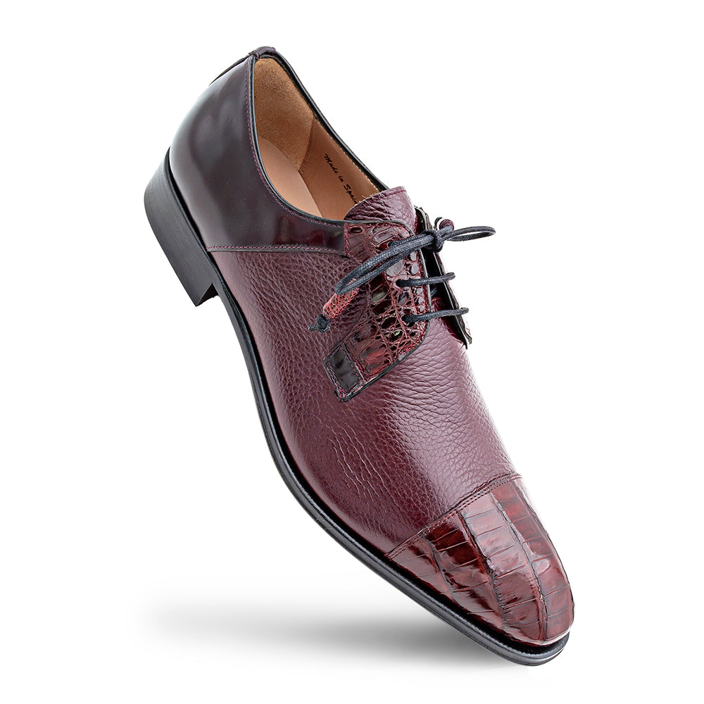 Calf/Croc Cap Toe Derby
