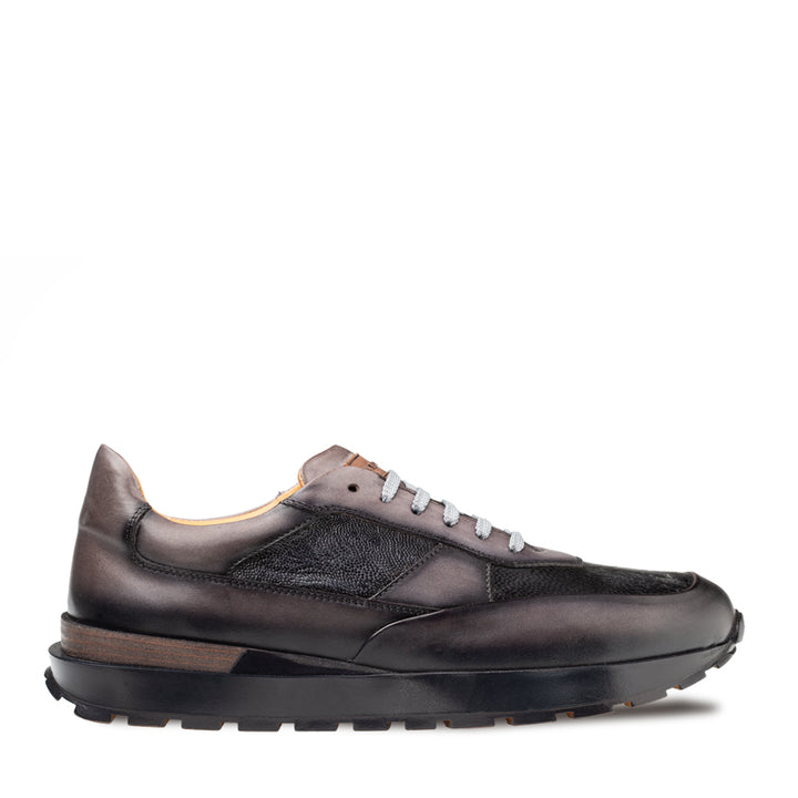 Arkley Calf/Ostrich Paw Sneaker