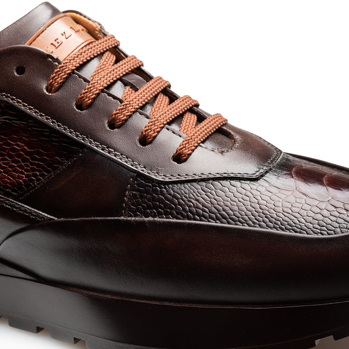 Arkley Calf/Ostrich Paw Sneaker