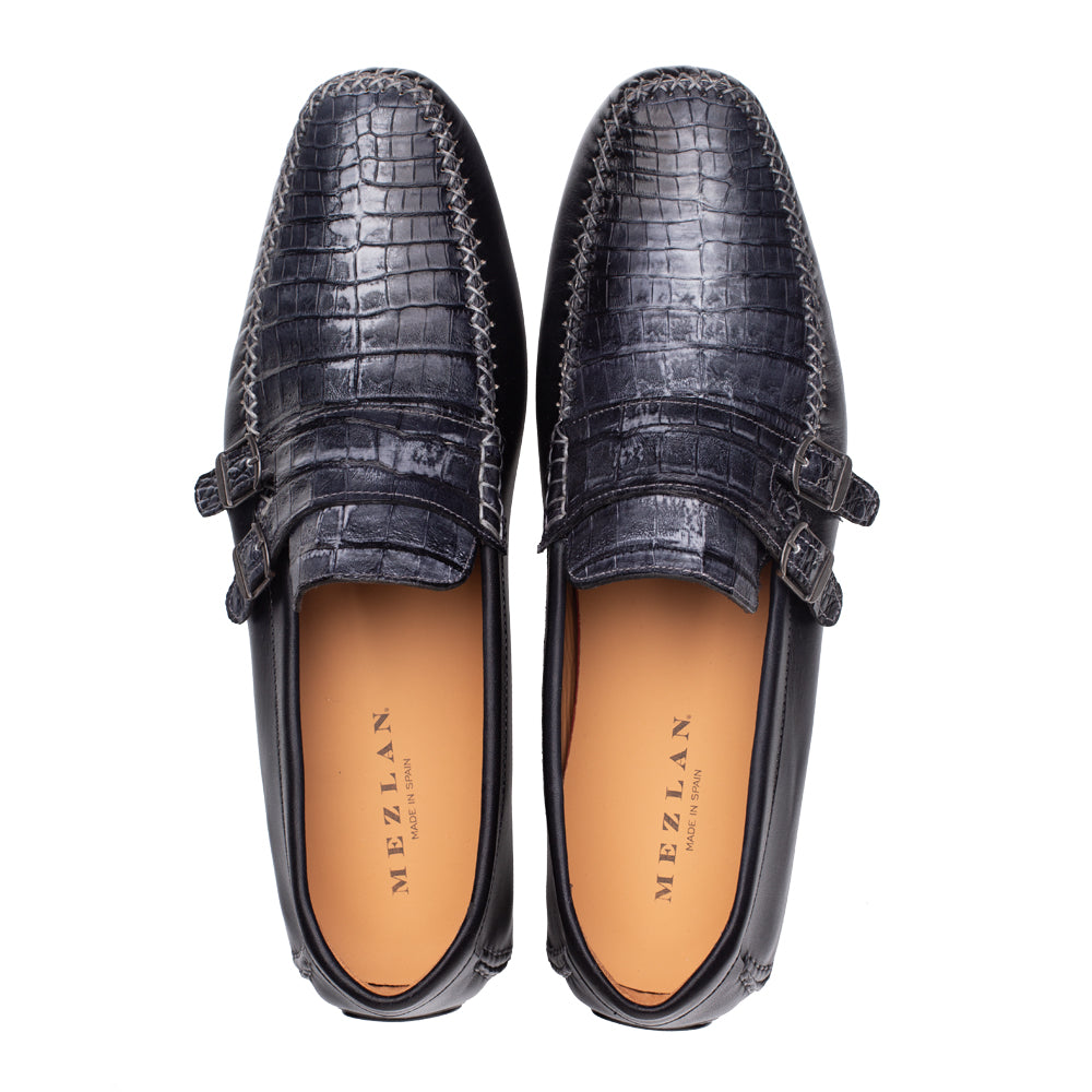 Crocodile/Calf Double Buckle Moc