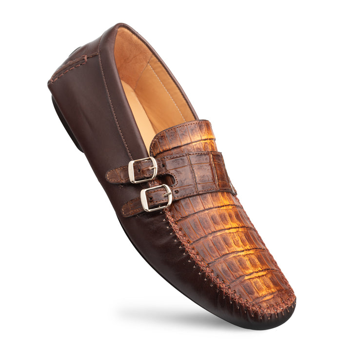 Crocodile/Calf Double Buckle Moc