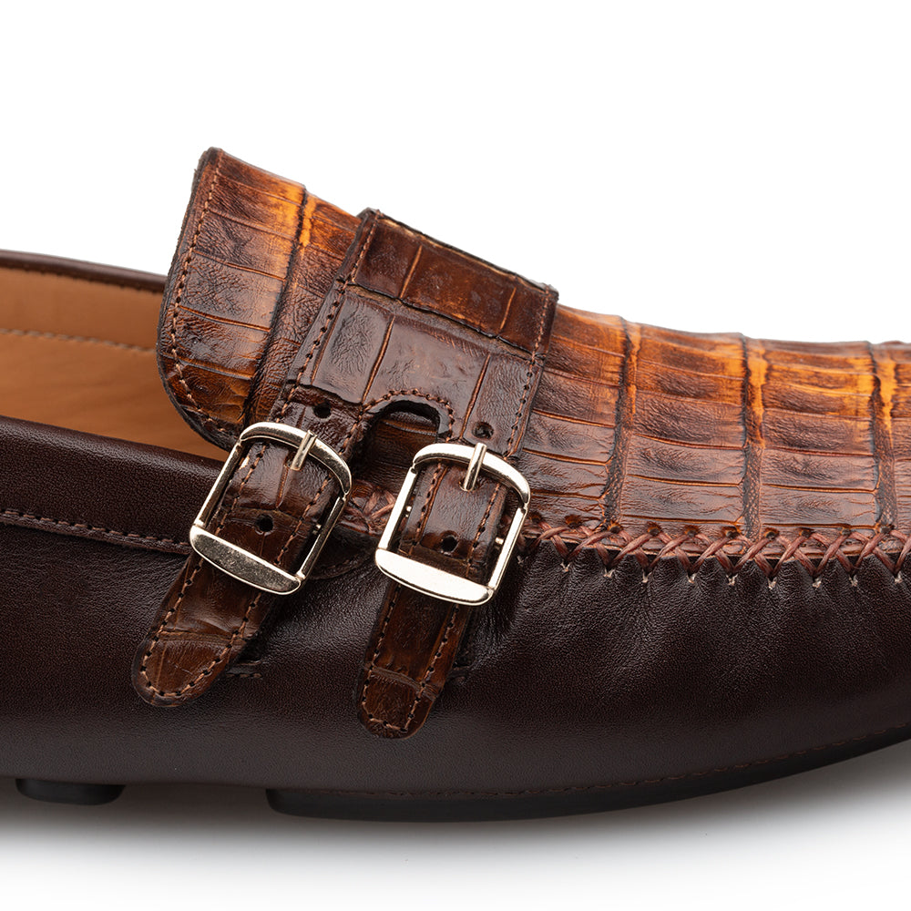 Crocodile/Calf Double Buckle Moc